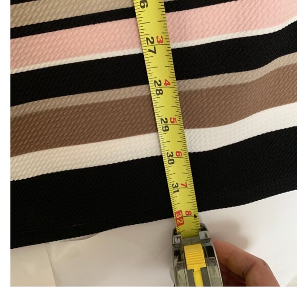 London Times Casual Dress Short Sleeve: Brown, Pink Stripes Size 6P - Picture 6 of 7